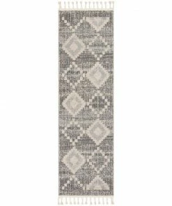 Well Woven Global Juliet Tribal Geometric Diamond Pattern Grey Kilim-Style Rug