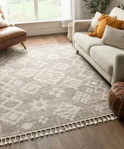 Well Woven Romeo Moroccan Tribal Diamond Pattern Beige Kilim-Style Rug Global