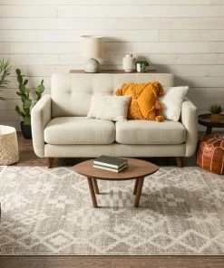 Well Woven Romeo Moroccan Tribal Diamond Pattern Beige Kilim-Style Rug Global