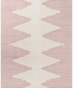 Well Woven Zipped Tribal Aztec Geometric Blush Kilim-Style Rug