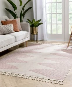Well Woven Zipped Tribal Aztec Geometric Blush Kilim-Style Rug