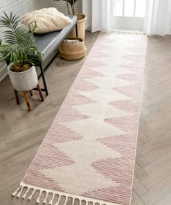 Well Woven Zipped Tribal Aztec Geometric Blush Kilim-Style Rug