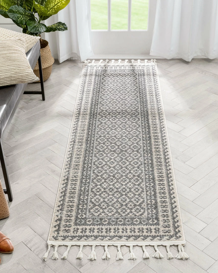 Well Woven Callista Tribal Trellis Pattern Grey Kilim-Style Rug Global 9 Well Woven Callista Tribal Trellis Pattern Grey Kilim-Style Rug Global