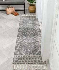 Well Woven Zafer Tribal Geometric Pattern Charcoal Kilim-Style Rug Global 21 Well Woven Zafer Tribal Geometric Pattern Charcoal Kilim-Style Rug Global