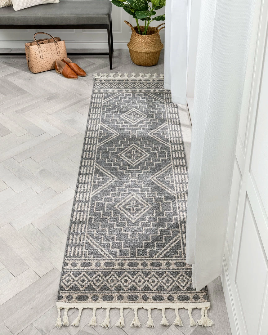 Well Woven Zafer Tribal Geometric Pattern Charcoal Kilim-Style Rug Global 10 Well Woven Zafer Tribal Geometric Pattern Charcoal Kilim-Style Rug Global