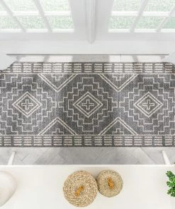 Well Woven Zafer Tribal Geometric Pattern Charcoal Kilim-Style Rug Global 22 Well Woven Zafer Tribal Geometric Pattern Charcoal Kilim-Style Rug Global