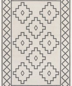 Well Woven Mica Southwestern Tribal Geometric Ivory Kilim-Style Rug