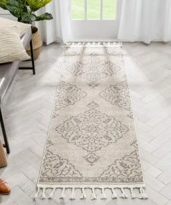 Well Woven Global Mara Medallion Botanical Pattern Brown Beige Kilim-Style Rug