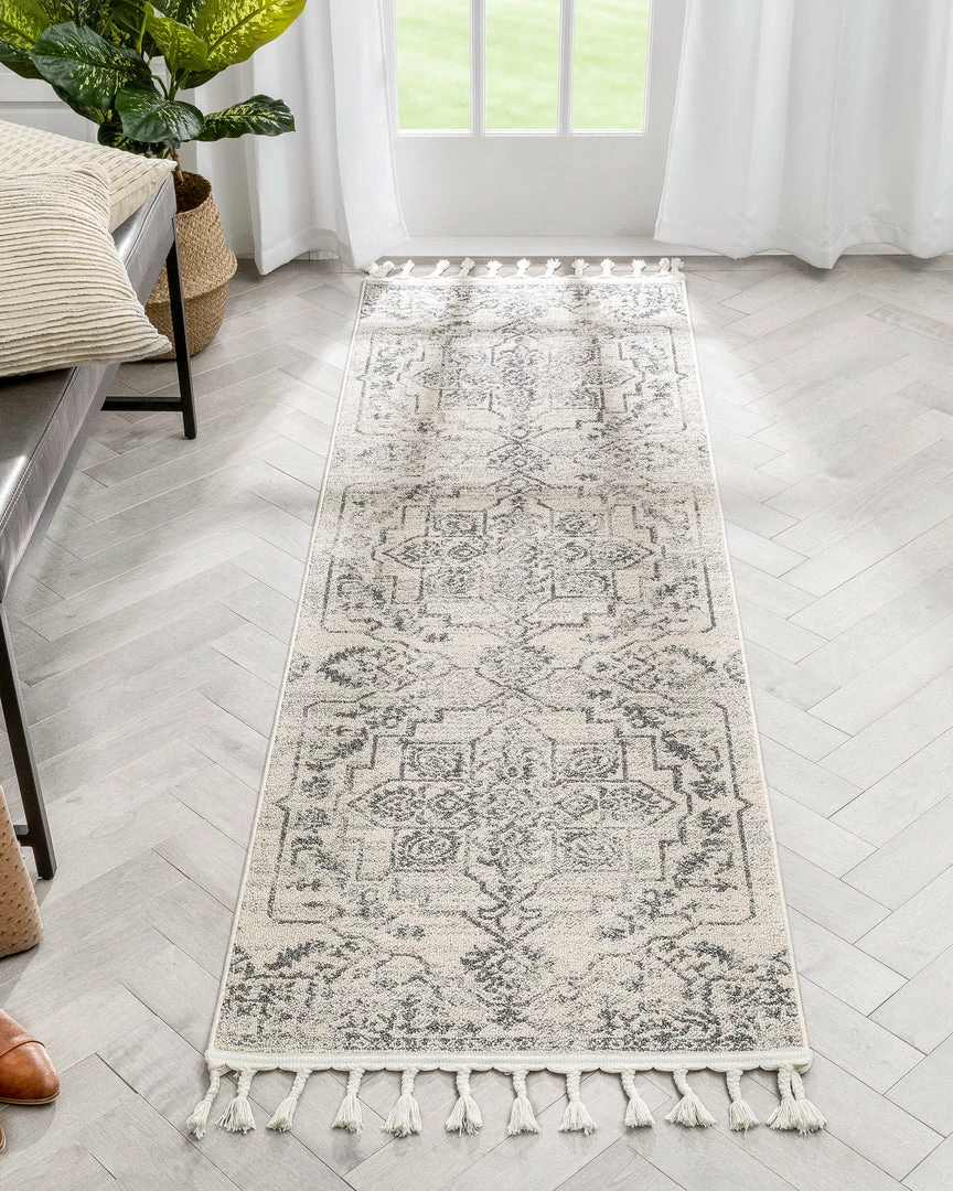 Well Woven Valentina Oriental Medallion Pattern Ivory Grey Kilim-Style Rug 9 Well Woven Valentina Oriental Medallion Pattern Ivory Grey Kilim-Style Rug