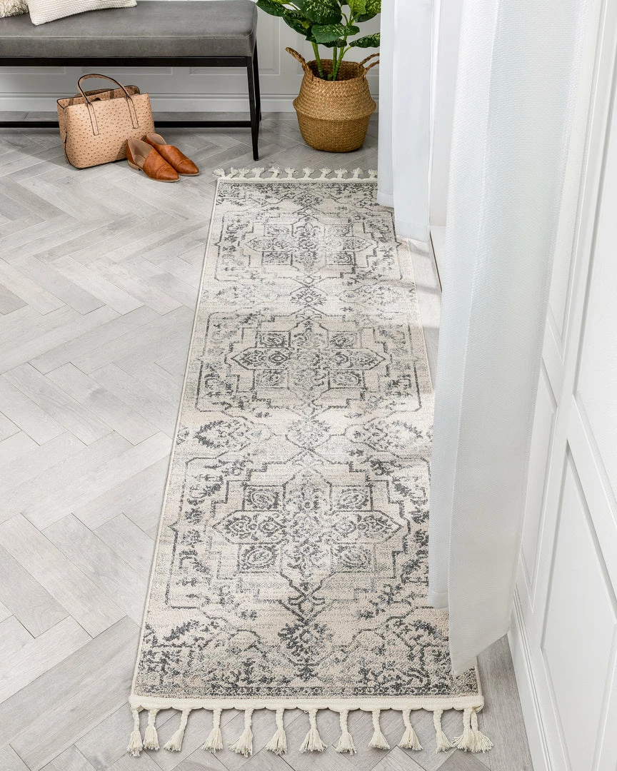 Well Woven Valentina Oriental Medallion Pattern Ivory Grey Kilim-Style Rug 10 Well Woven Valentina Oriental Medallion Pattern Ivory Grey Kilim-Style Rug