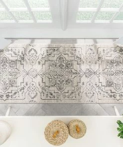 Well Woven Valentina Oriental Medallion Pattern Ivory Grey Kilim-Style Rug 22 Well Woven Valentina Oriental Medallion Pattern Ivory Grey Kilim-Style Rug