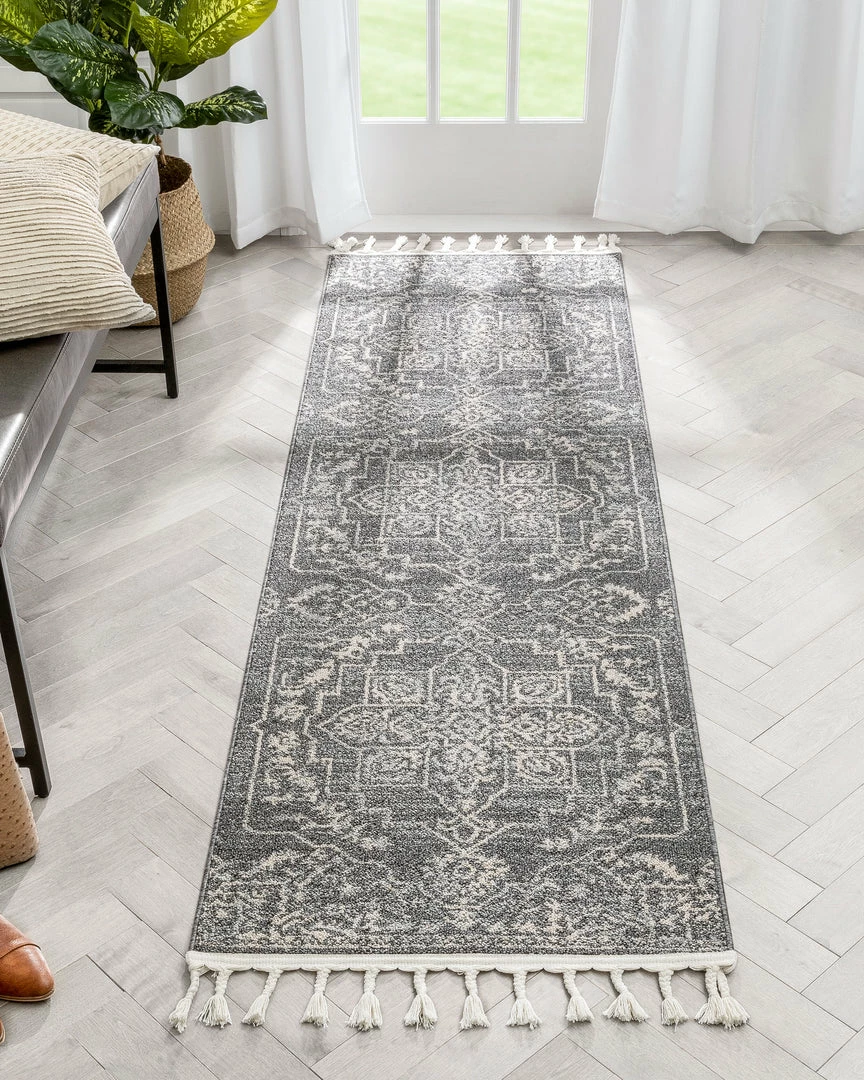 Well Woven Valentina Oriental Medallion Pattern Grey Kilim-Style Rug 9 Well Woven Valentina Oriental Medallion Pattern Grey Kilim-Style Rug