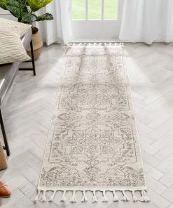 Well Woven Global Valentina Oriental Medallion Pattern Brown Beige Kilim-Style Rug