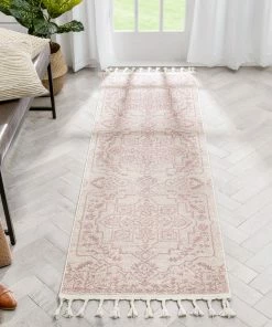 Well Woven Global Valentina Oriental Medallion Pattern Blush Kilim-Style Rug