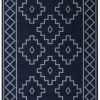 Well Woven Global Mica Southwestern Tribal Geometric Dark Blue Kilim-Style Rug