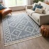Well Woven Mica Southwestern Tribal Geometric Denim Blue Kilim-Style Rug Global