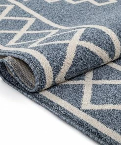 Well Woven Mica Southwestern Tribal Geometric Denim Blue Kilim-Style Rug Global