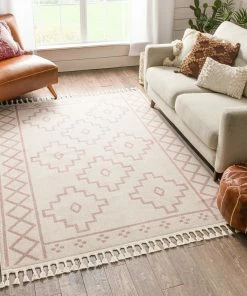Well Woven Mica Southwestern Tribal Geometric Blush Kilim-Style Rug