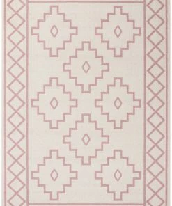 Well Woven Mica Southwestern Tribal Geometric Blush Kilim-Style Rug