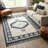 Well Woven Kaya Southwestern Tribal Medallion Dark Blue Kilim-Style Rug Global