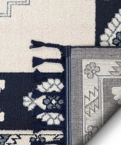 Well Woven Kaya Southwestern Tribal Medallion Dark Blue Kilim-Style Rug Global