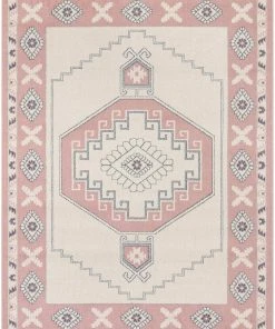 Well Woven Global Kaya Southwestern Tribal Medallion Blush Kilim-Style Rug