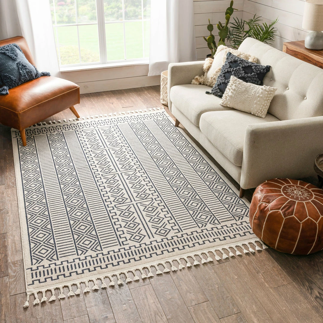 Well Woven Dora Tribal Moroccan Geometric Dark Blue Kilim-Style Rug Global 1 Well Woven Dora Tribal Moroccan Geometric Dark Blue Kilim-Style Rug Global