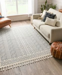 Well Woven Dora Tribal Moroccan Geometric Light Blue Kilim-Style Rug Global