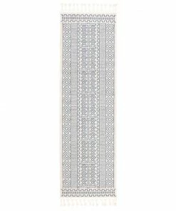 Well Woven Dora Tribal Moroccan Geometric Light Blue Kilim-Style Rug Global