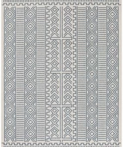 Well Woven Dora Tribal Moroccan Geometric Light Blue Kilim-Style Rug Global