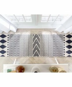 Well Woven Cruce Tribal Moroccan Geometric Dark Blue Kilim-Style Rug Global