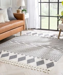 Well Woven Cruce Tribal Moroccan Geometric Grey Kilim-Style Rug 28 Well Woven Cruce Tribal Moroccan Geometric Grey Kilim-Style Rug
