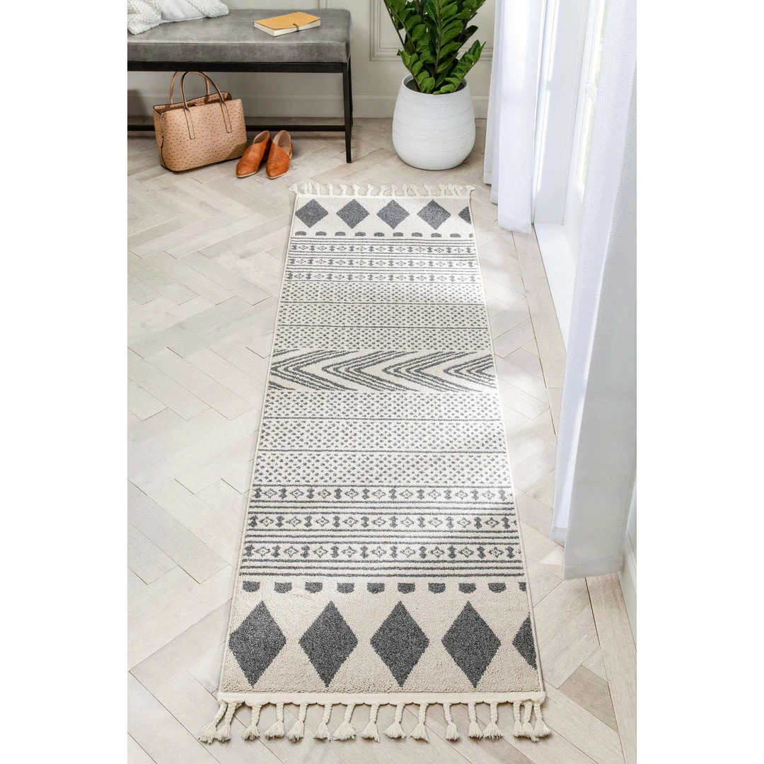 Well Woven Cruce Tribal Moroccan Geometric Grey Kilim-Style Rug 14 Well Woven Cruce Tribal Moroccan Geometric Grey Kilim-Style Rug
