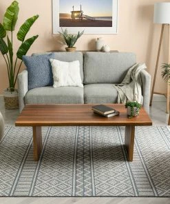 Well Woven Covina Tribal Geometric Diamond Denim Blue Kilim-Style Rug Global