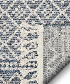 Well Woven Covina Tribal Geometric Diamond Denim Blue Kilim-Style Rug Global