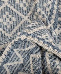 Well Woven Covina Tribal Geometric Diamond Denim Blue Kilim-Style Rug Global