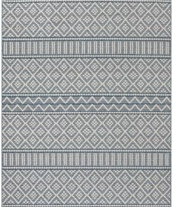 Well Woven Covina Tribal Geometric Diamond Denim Blue Kilim-Style Rug Global