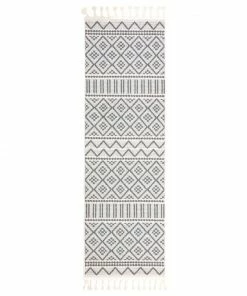 Well Woven Covina Tribal Geometric Diamond Grey Kilim-Style Rug Global