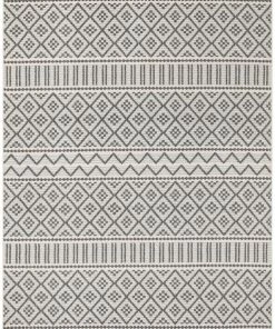 Well Woven Covina Tribal Geometric Diamond Grey Kilim-Style Rug Global