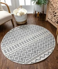 Well Woven Covina Tribal Geometric Diamond Grey Kilim-Style Rug Global