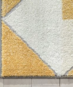 Well Woven Namib Modern Geometric Yellow High-Low Rug