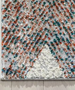 Well Woven Atacama Diamond Geometric Pattern Grey High-Low Rug