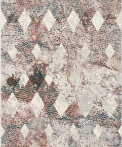 Well Woven Atacama Diamond Geometric Pattern Grey High-Low Rug