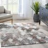 Well Woven Atacama Diamond Geometric Pattern Grey High-Low Rug