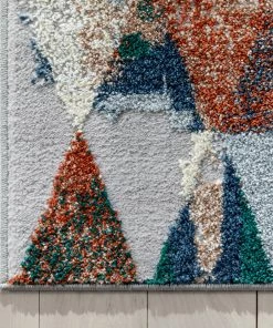 Well Woven Mojave Diamond Geometric Pattern Grey High-Low Rug