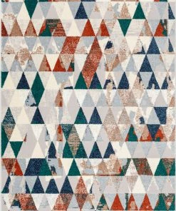 Well Woven Mojave Diamond Geometric Pattern Grey High-Low Rug