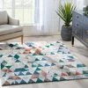 Well Woven Mojave Diamond Geometric Pattern Grey High-Low Rug