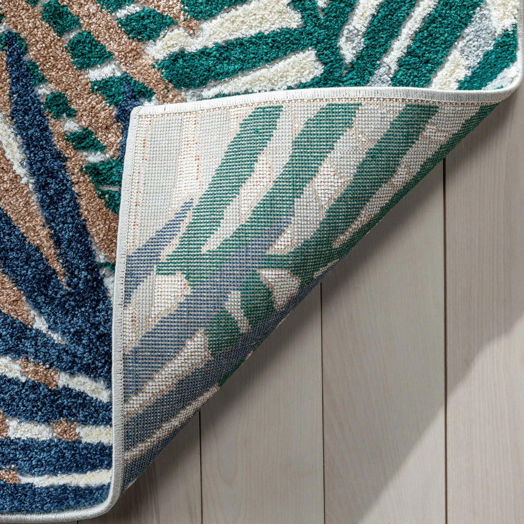 Well Woven Sonoran Abstract Leaves Pattern Green High-Low Rug Geometric 4 Well Woven Sonoran Abstract Leaves Pattern Green High-Low Rug Geometric