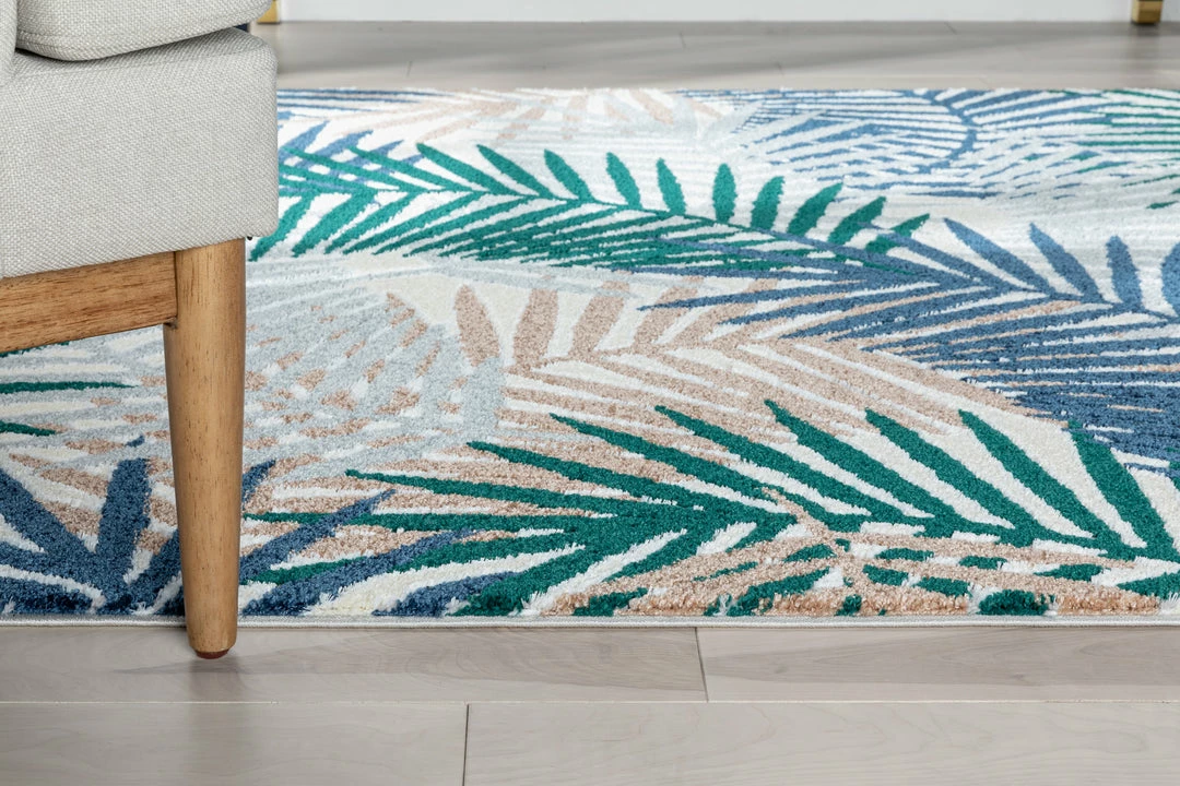 Well Woven Sonoran Abstract Leaves Pattern Green High-Low Rug Geometric 8 Well Woven Sonoran Abstract Leaves Pattern Green High-Low Rug Geometric