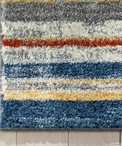 Well Woven Thar Modern Stripes Ivory Multi High-Low Rug
